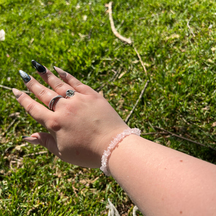 Rose Quartz Chip Bracelet