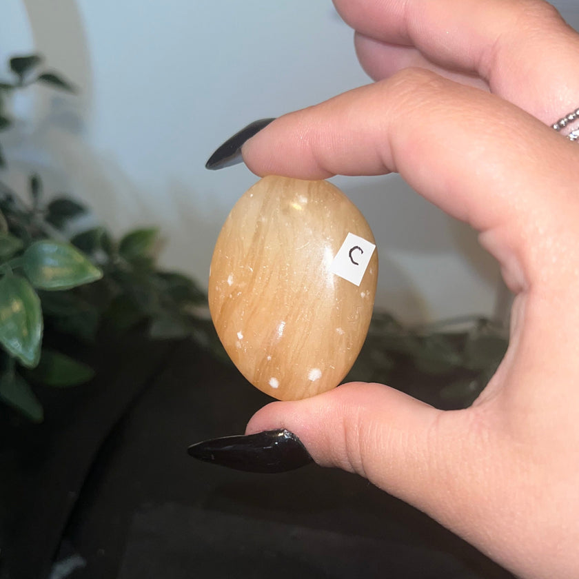 Orange Calcite Palm Stones