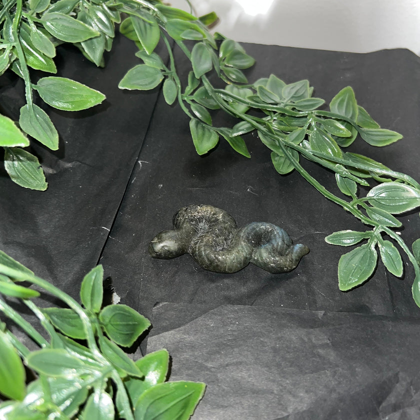 Labradorite Snake Carving