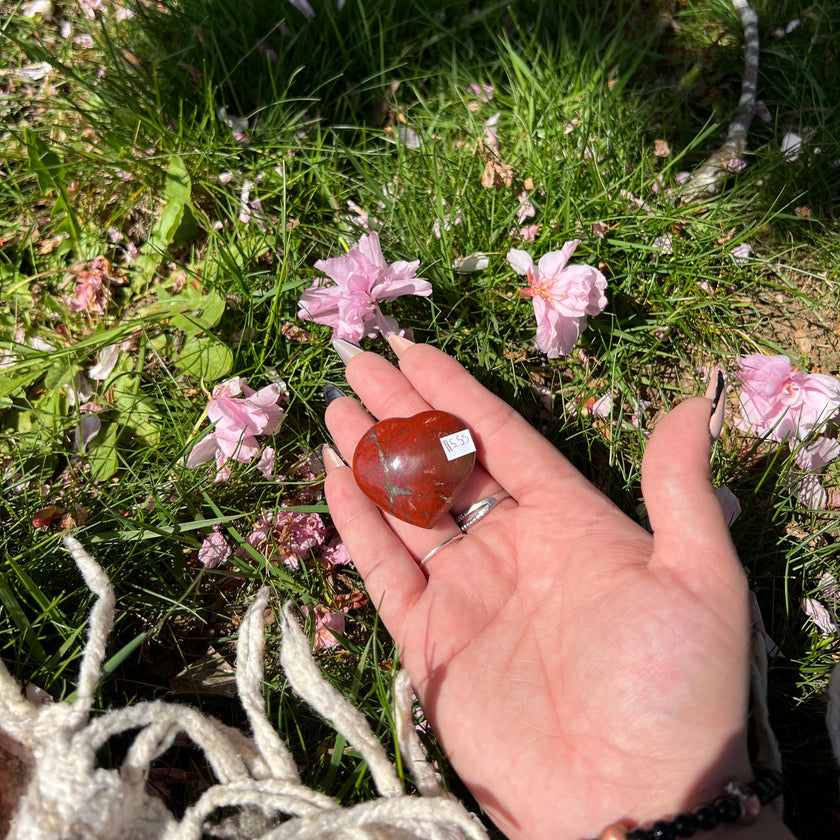 Red Jasper Heart Carving