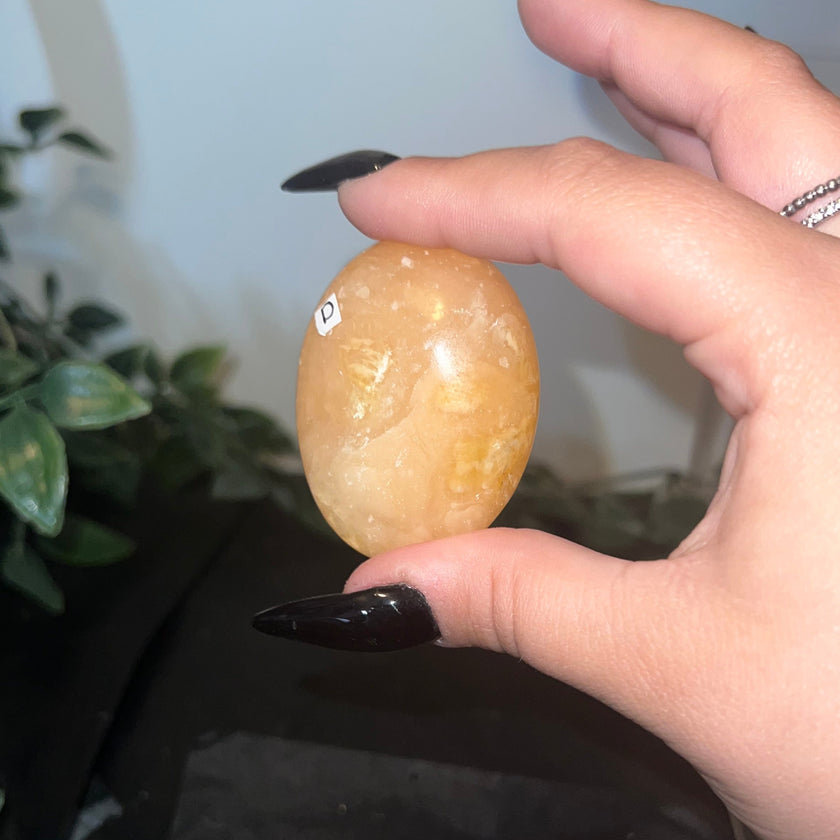 Orange Calcite Palm Stones