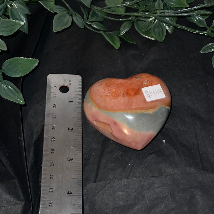 Polychrome Jasper Heart Carving