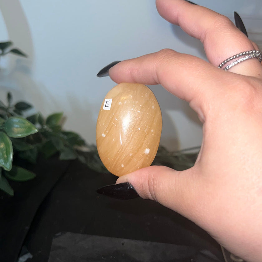 Orange Calcite Palm Stones