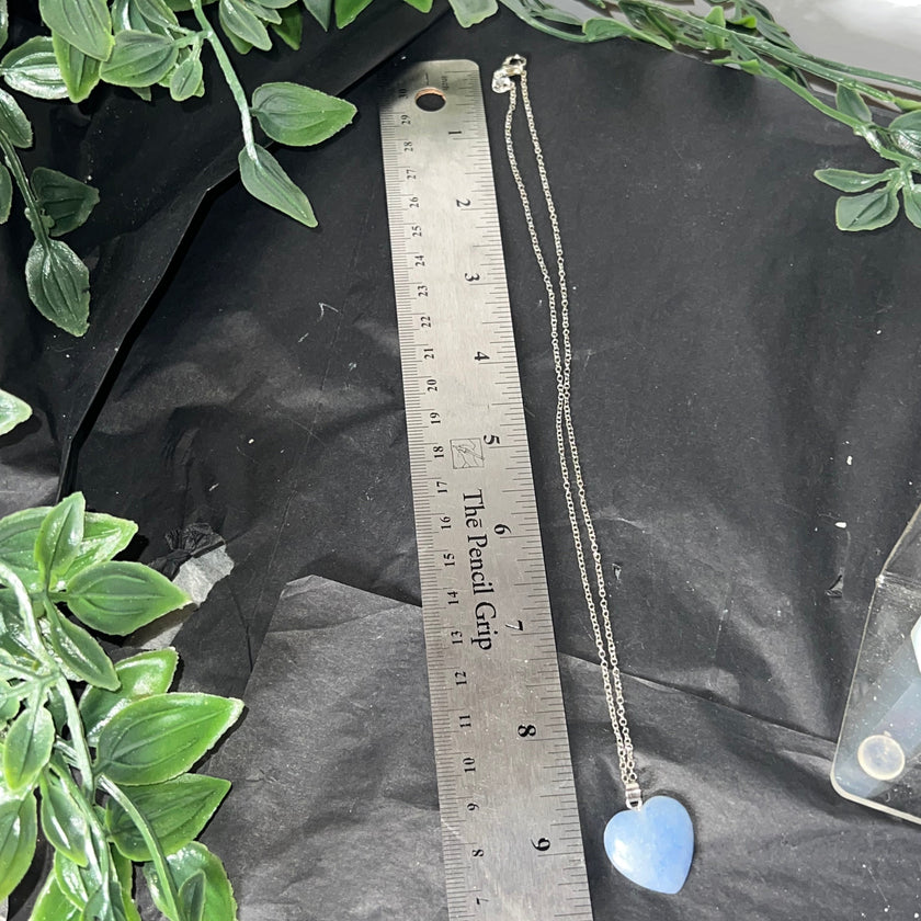 Blue Quartz Heart Pendant