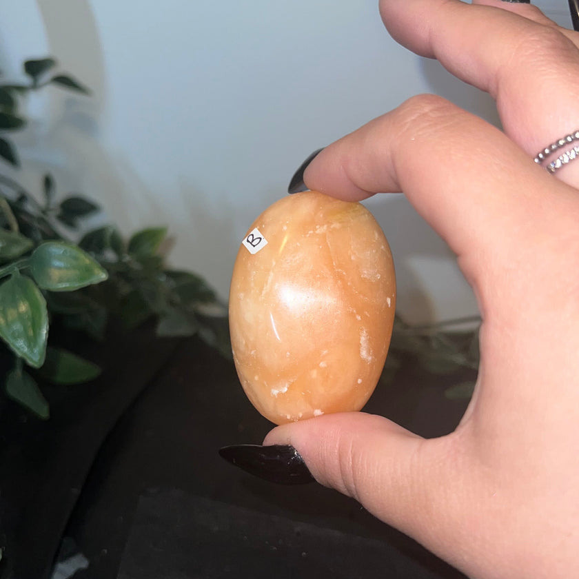 Orange Calcite Palm Stones