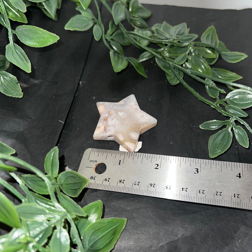 Flower Agate Star Carving
