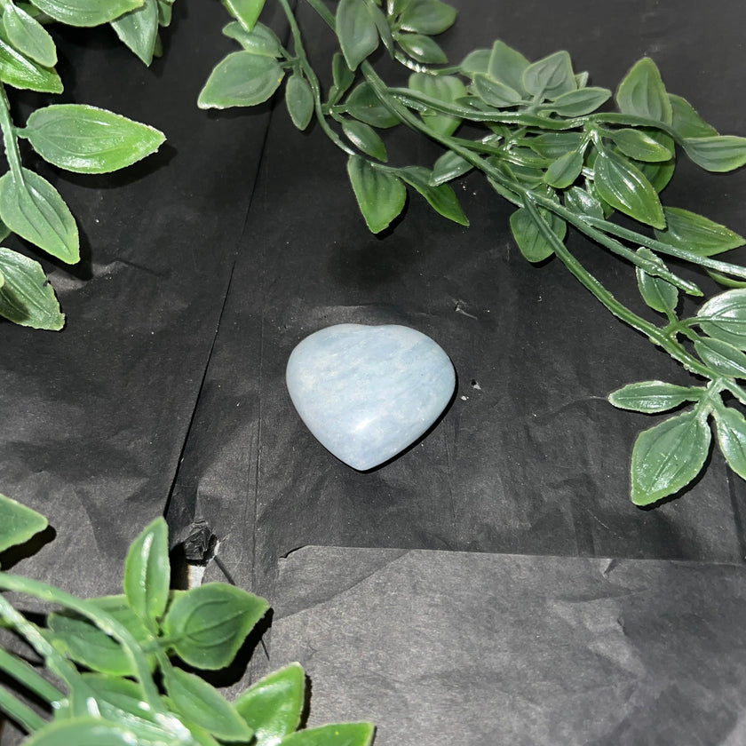 Blue Calcite Heart Carving