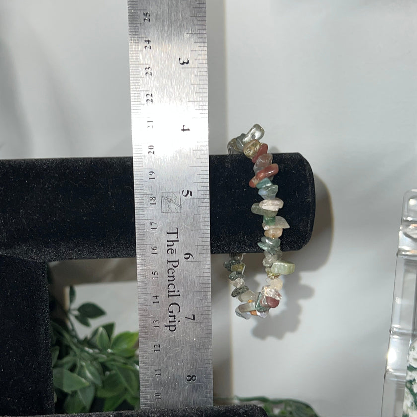 Moss Agate Chip Bracelets