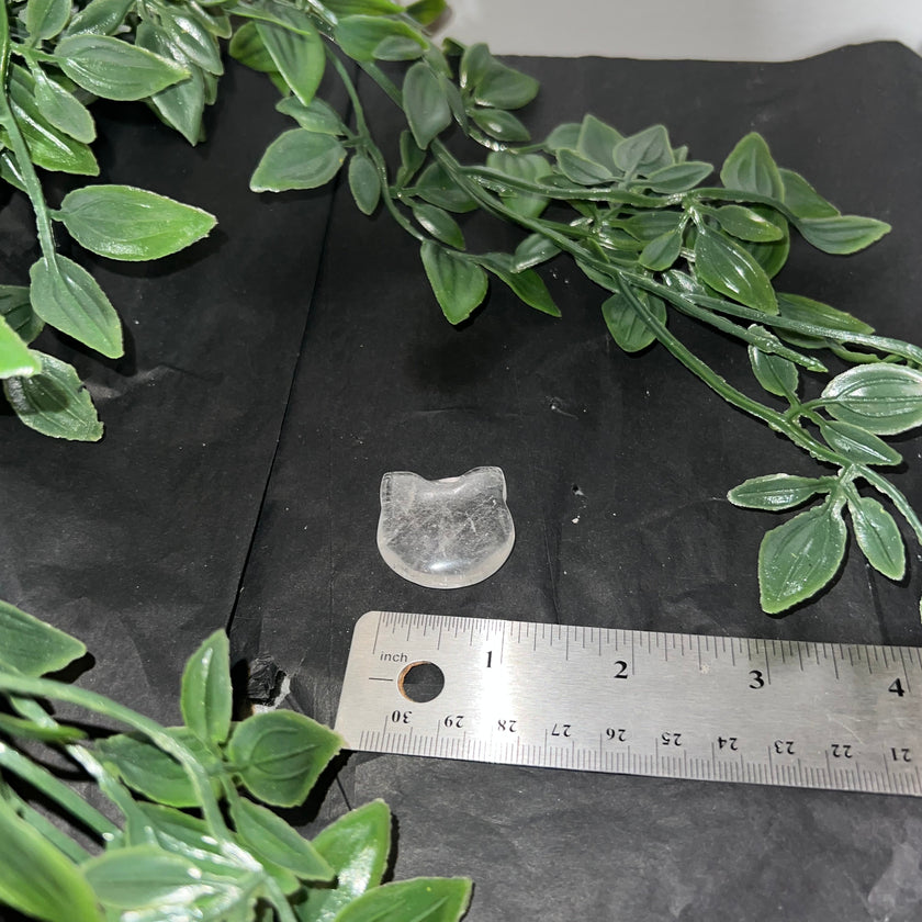 Clear Quartz Cat Carving
