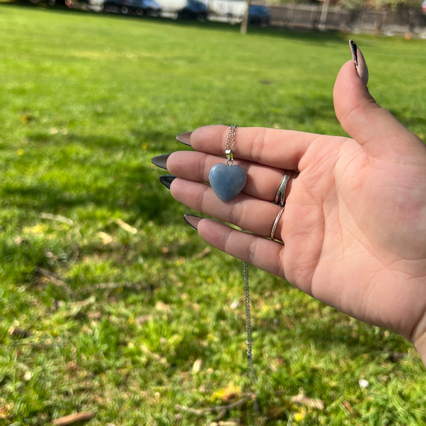 Blue Quartz Heart Pendant