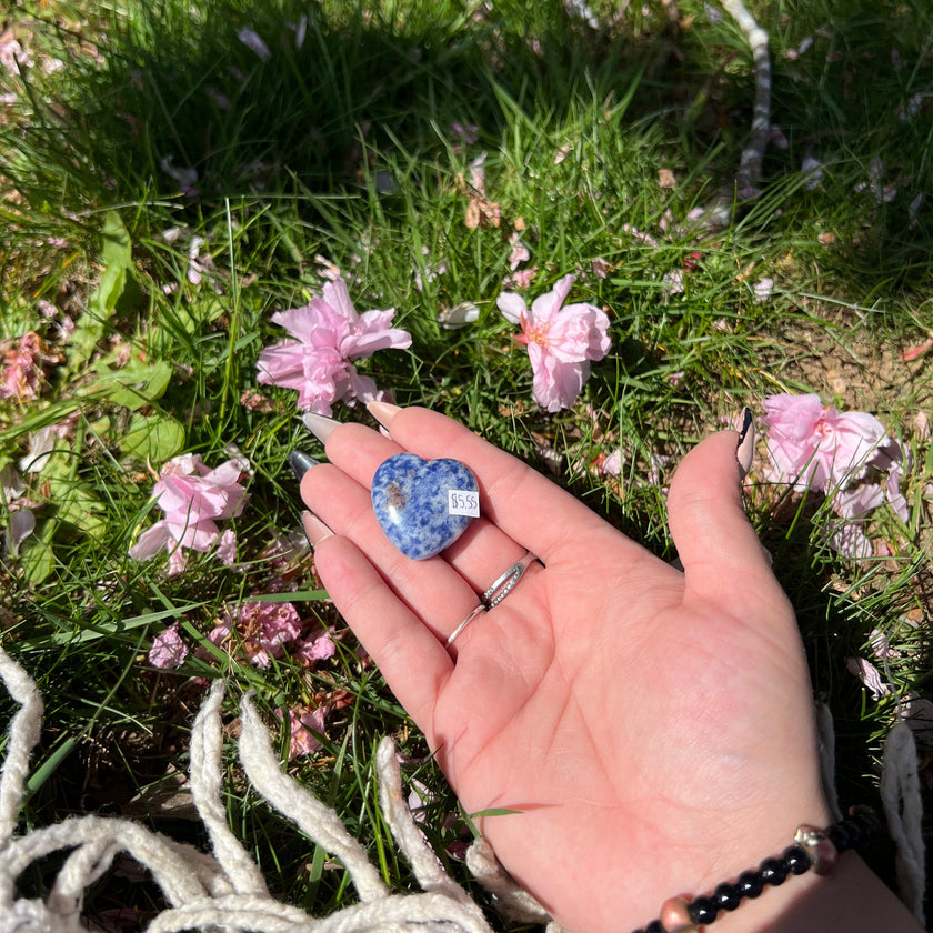 Sodalite Heart Carving