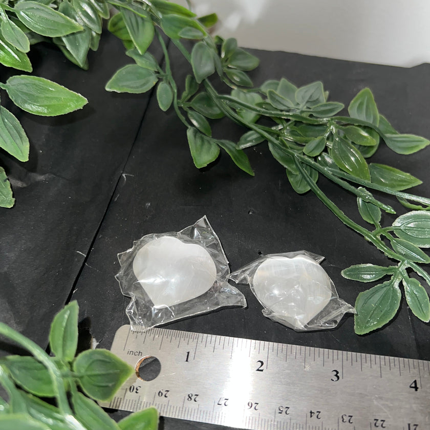 Satin Spar Heart Carvings