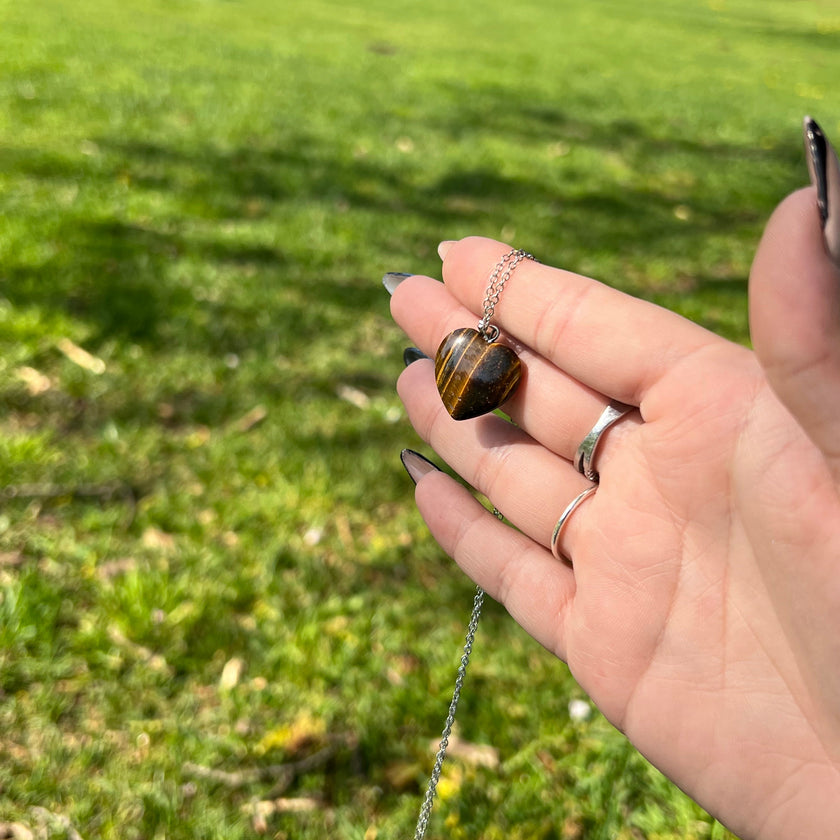 Tigers Eye Heart Pendant