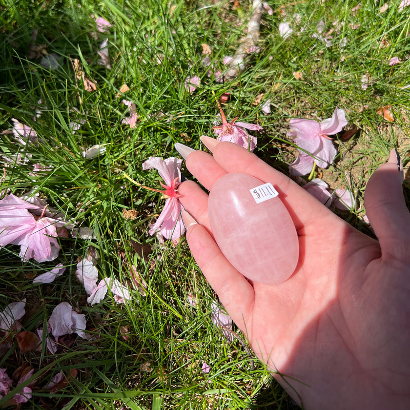 Rose Quartz Palm Stone