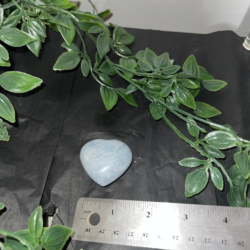 Blue Calcite Heart Carving