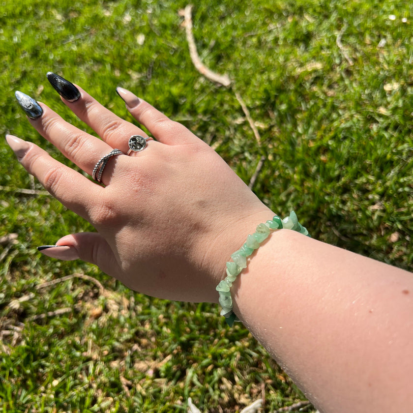 Green Aventurine Chip Bracelet