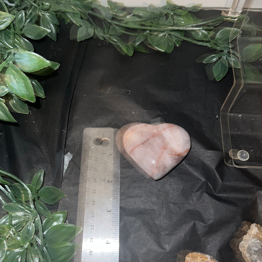 Fire Quartz Heart Carving