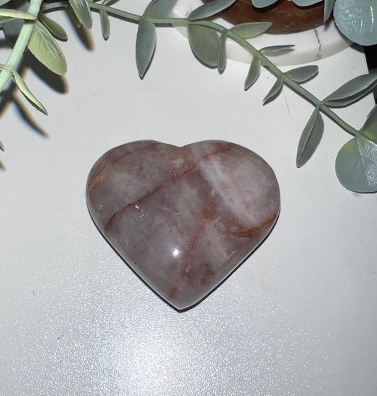 Fire Quartz Heart Carving