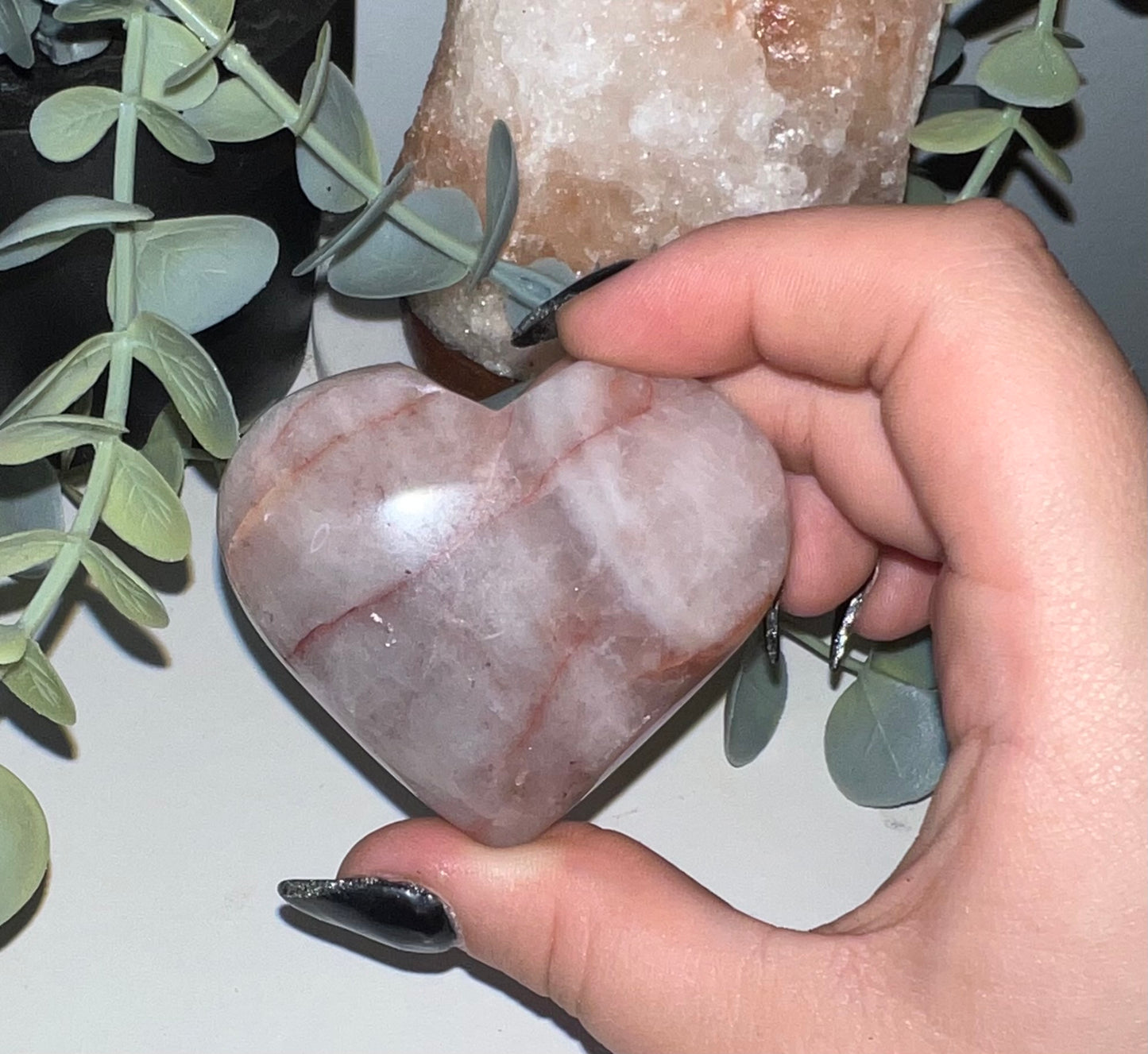 Fire Quartz Heart Carving