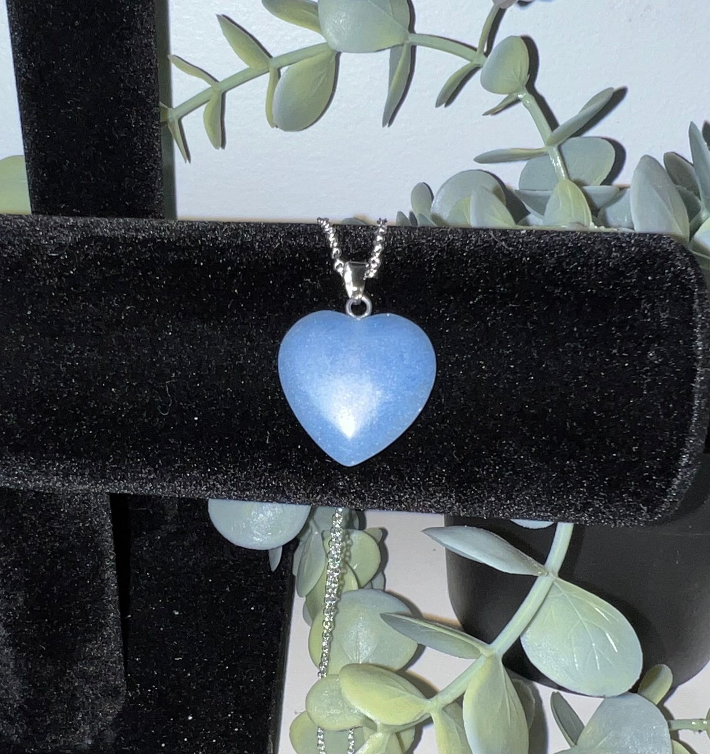 Blue Quartz Heart Pendant