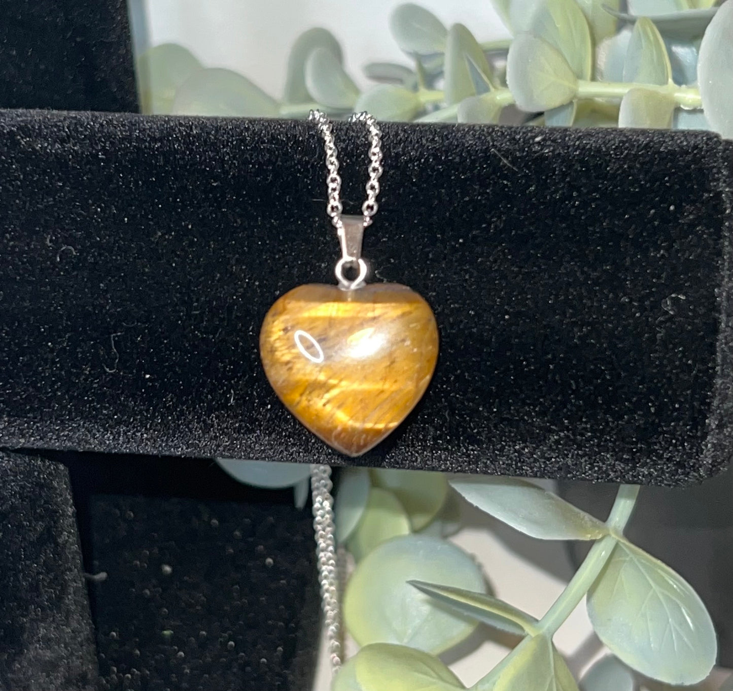 Tigers Eye Heart Pendant