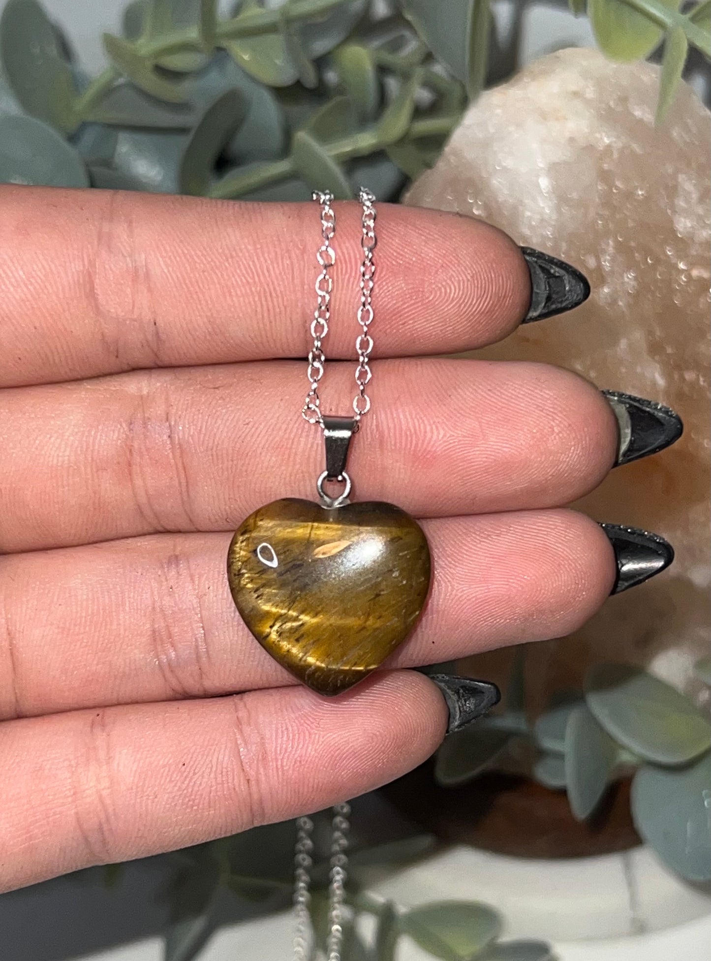 Tigers Eye Heart Pendant