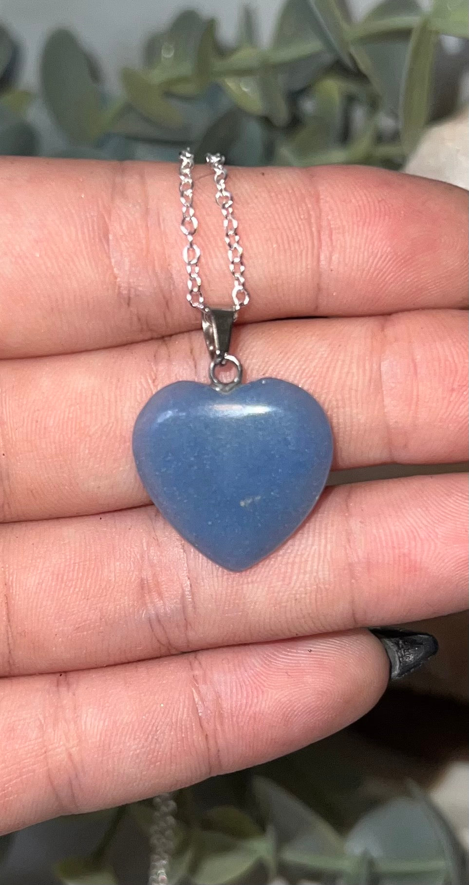 Blue Quartz Heart Pendant