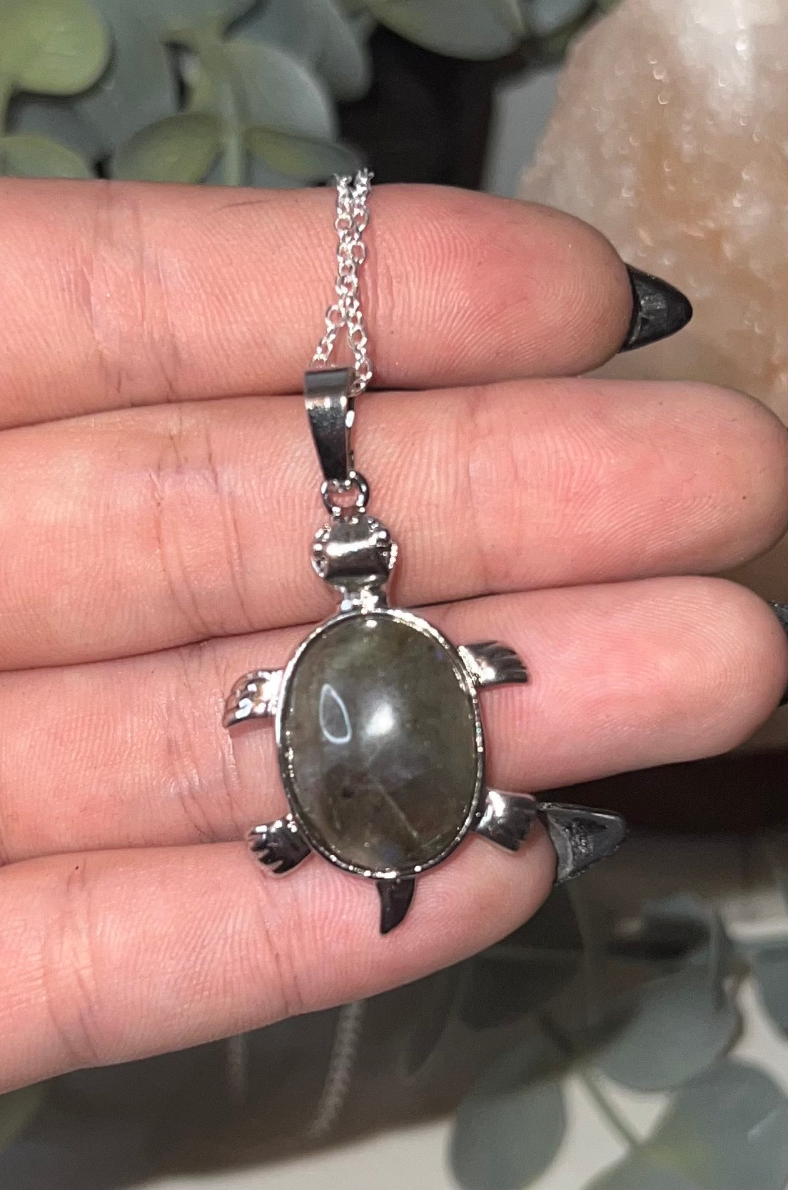 Labradorite Turtle Pendant