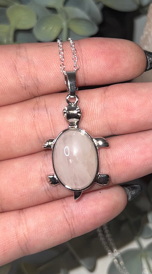 Rose Quartz Turtle Pendant