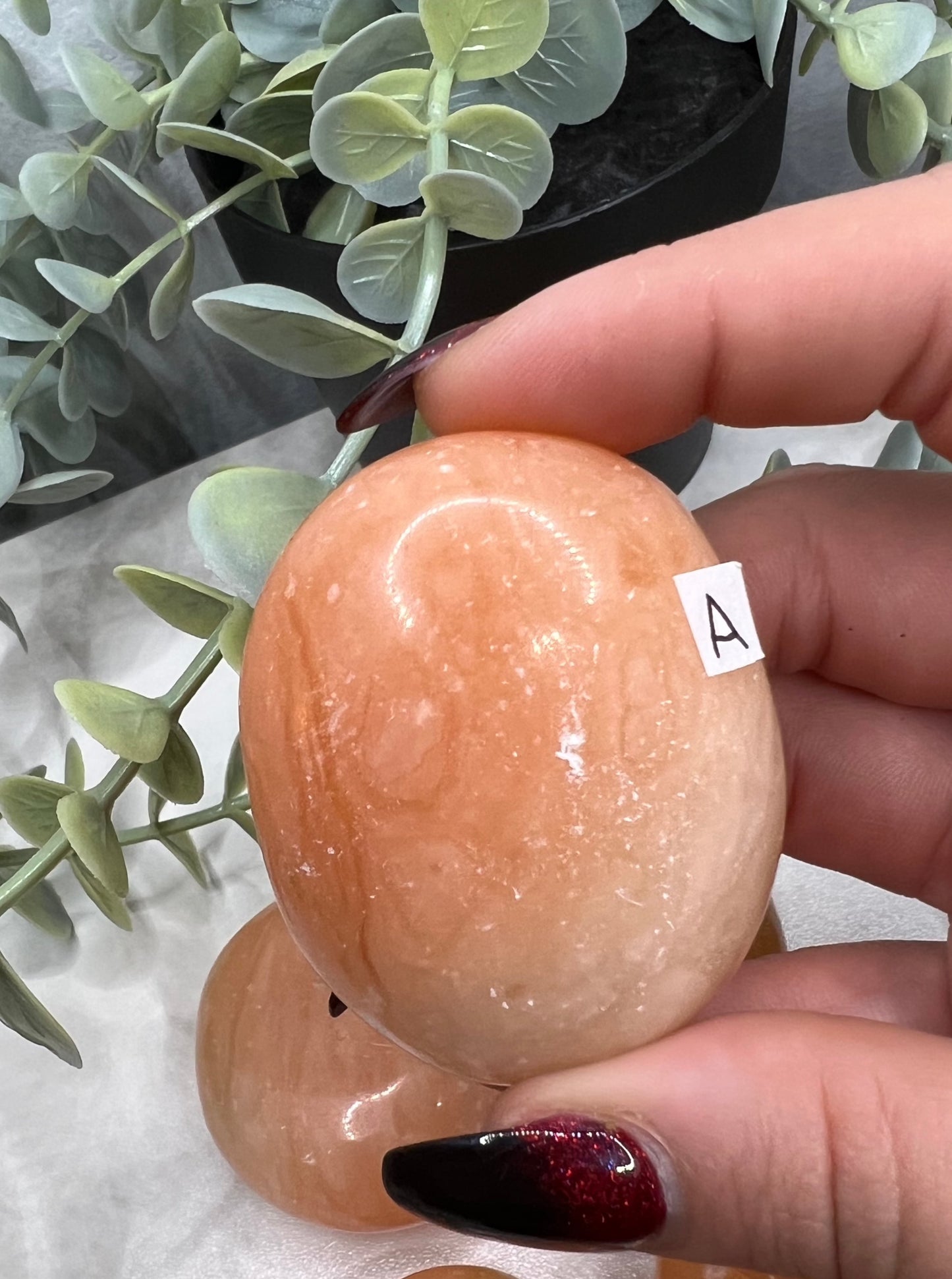 Orange Calcite Palm Stones