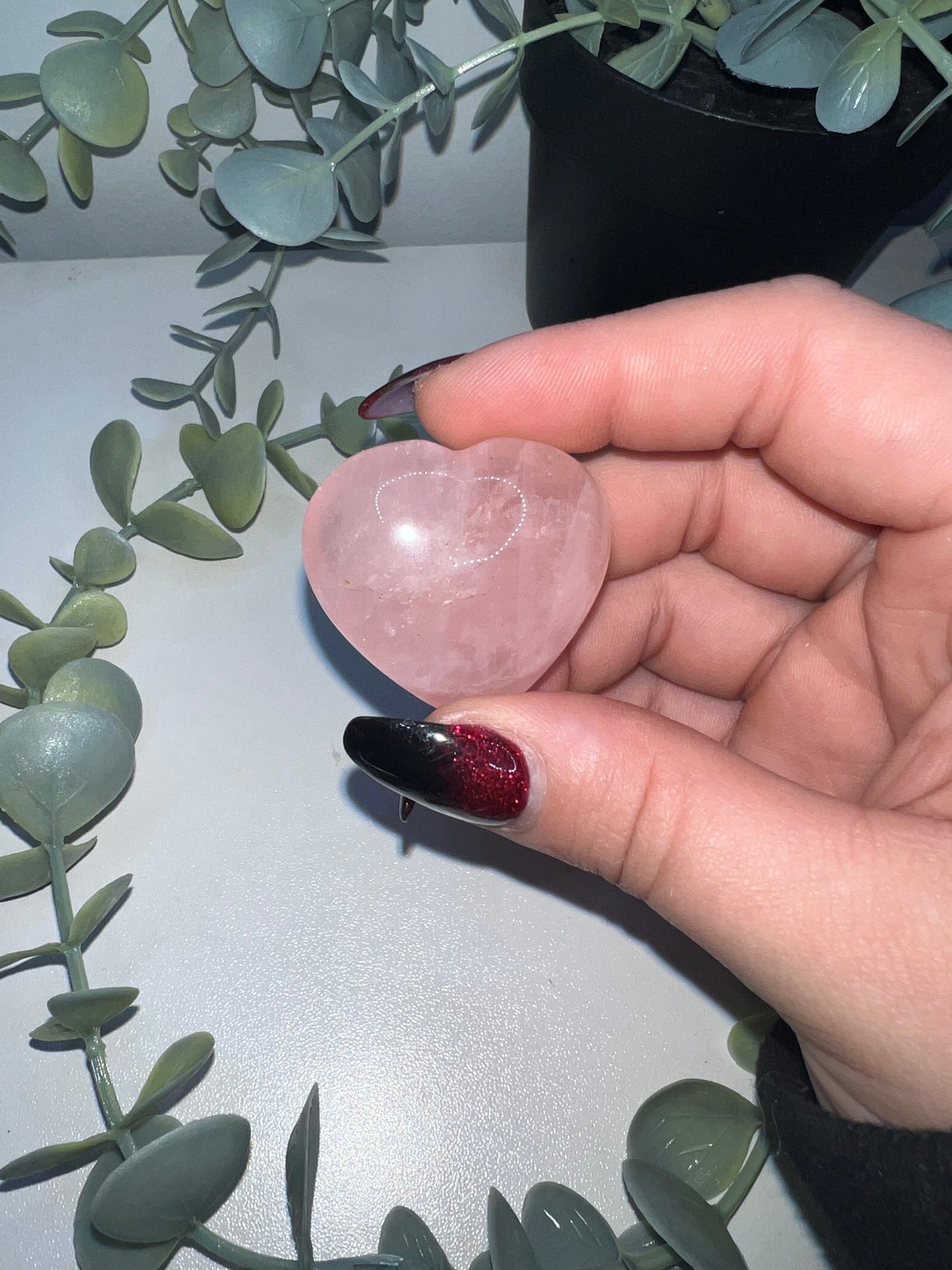 Rose Quartz Heart Carving