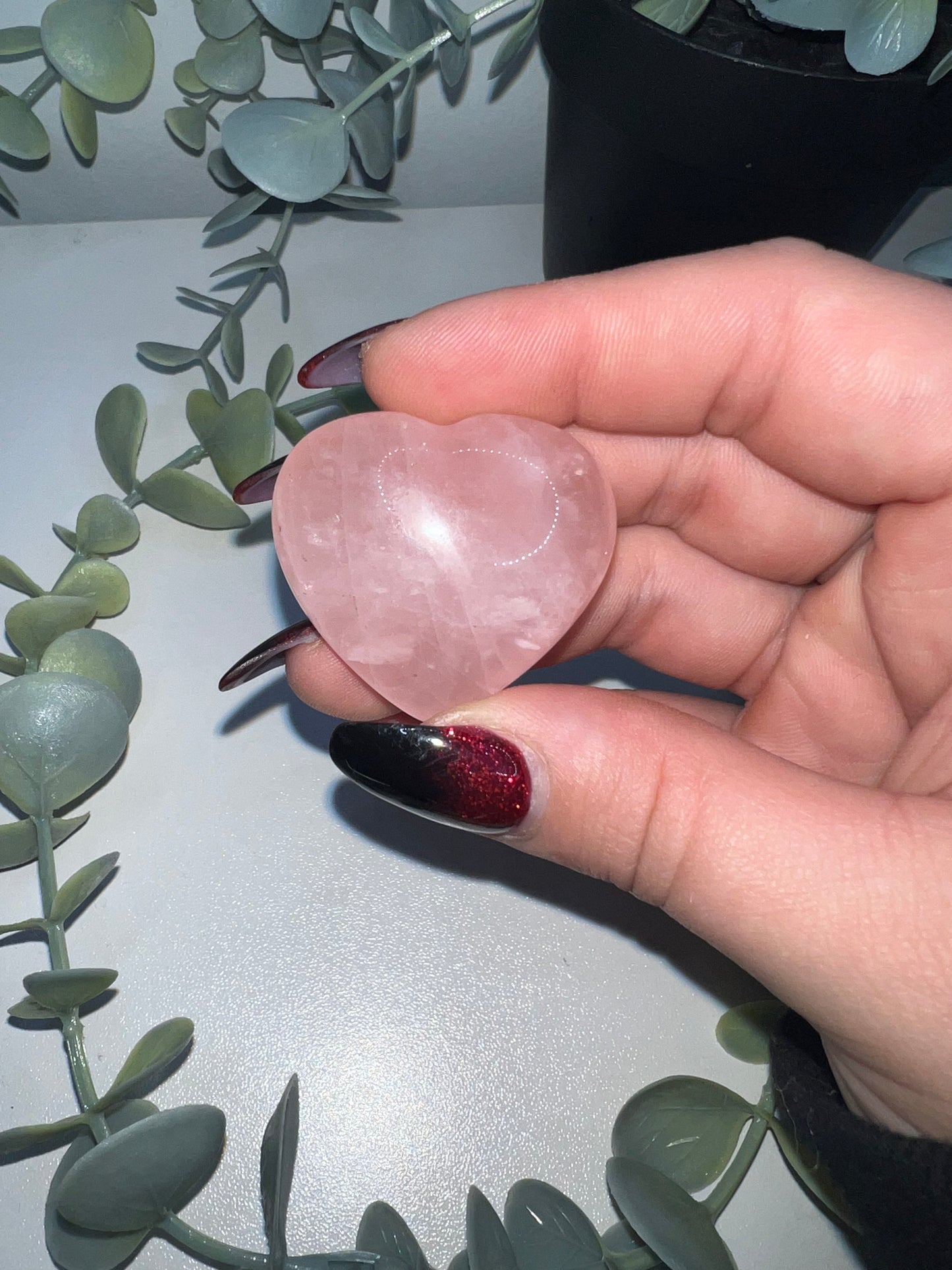 Rose Quartz Heart Carving