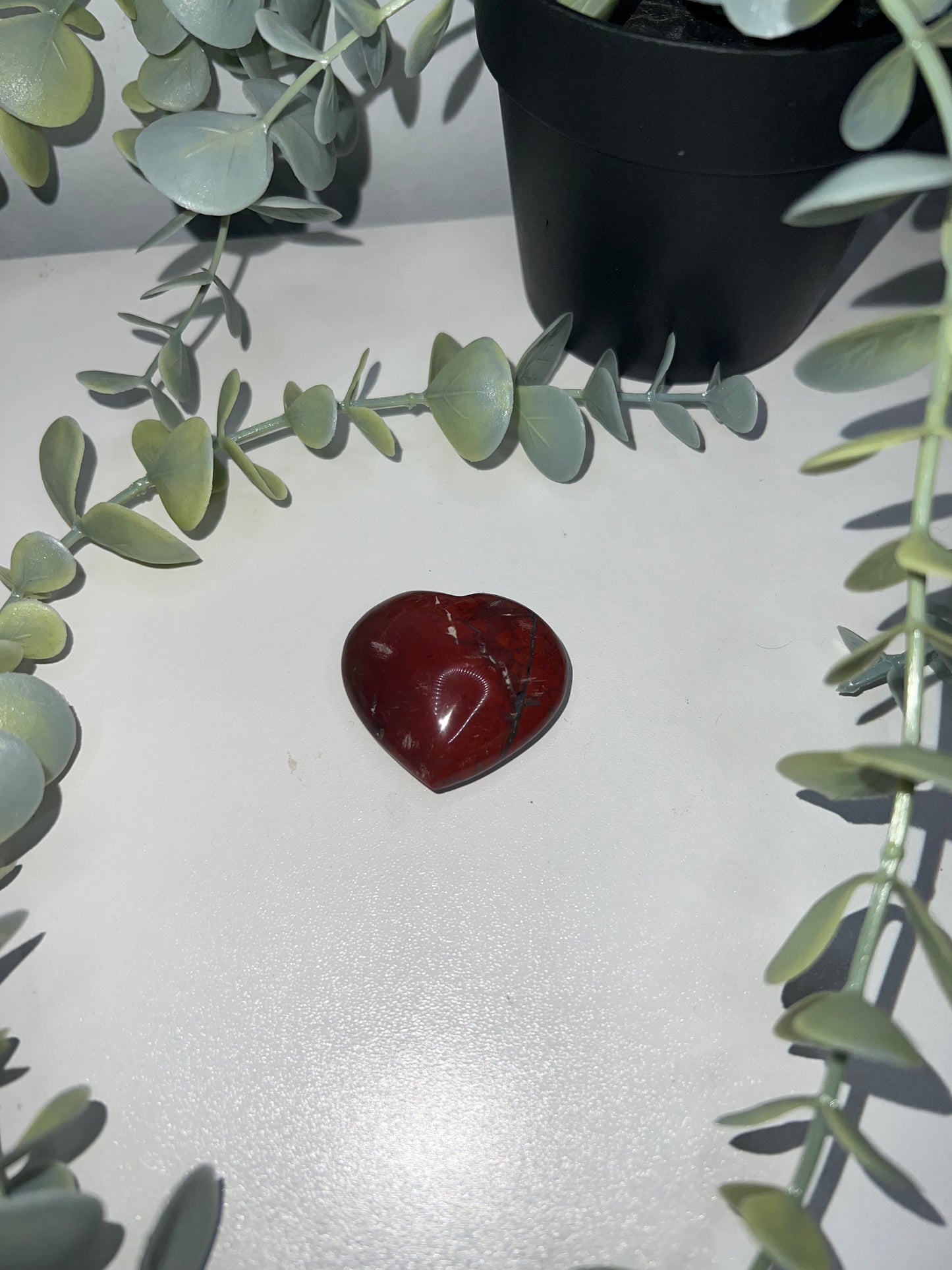 Red Jasper Heart Carving