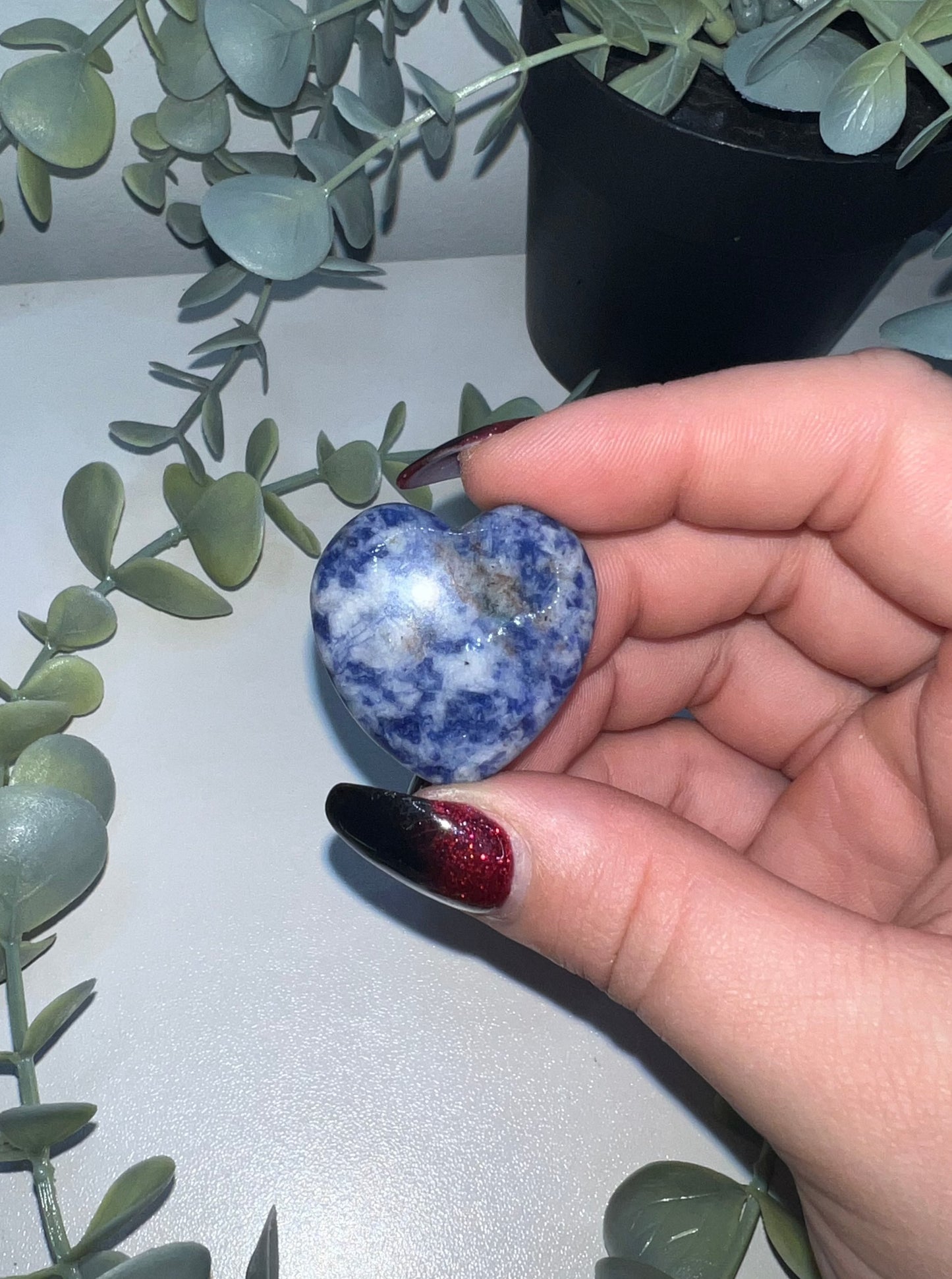 Sodalite Heart Carving