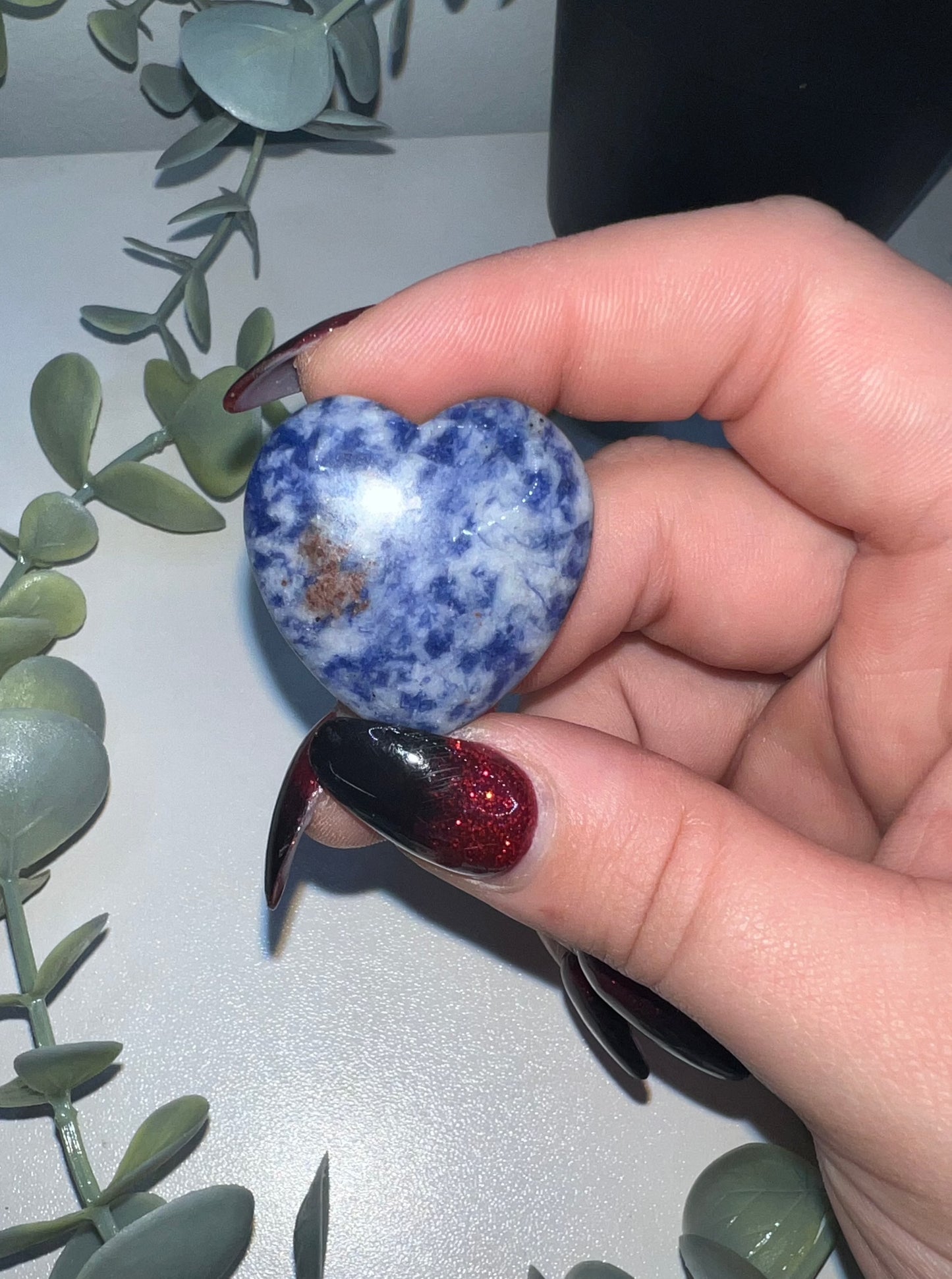 Sodalite Heart Carving