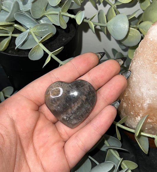 Black Moonstone Heart