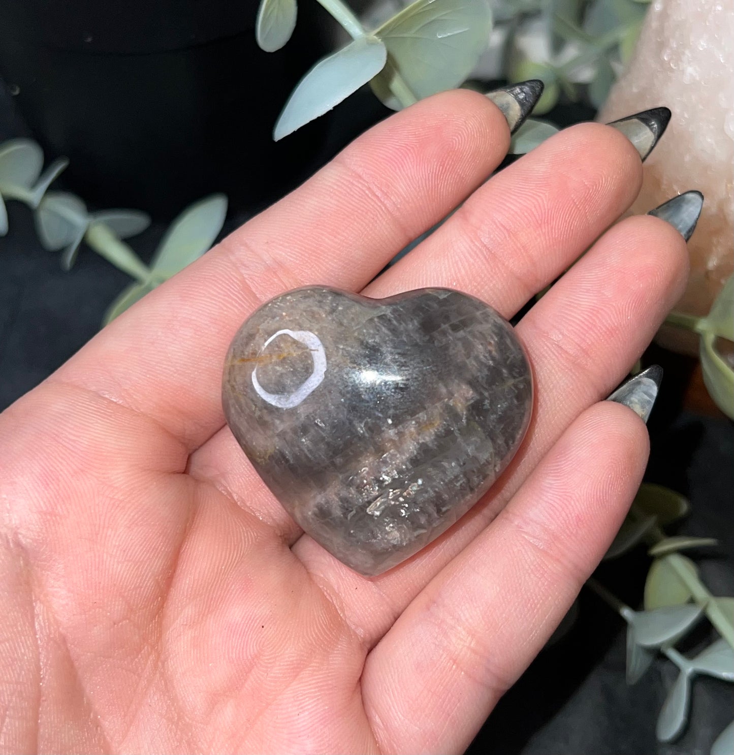 Black Moonstone Heart