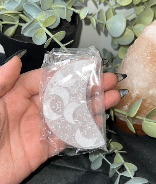 Satin Spar Moon & Star Moon Carving