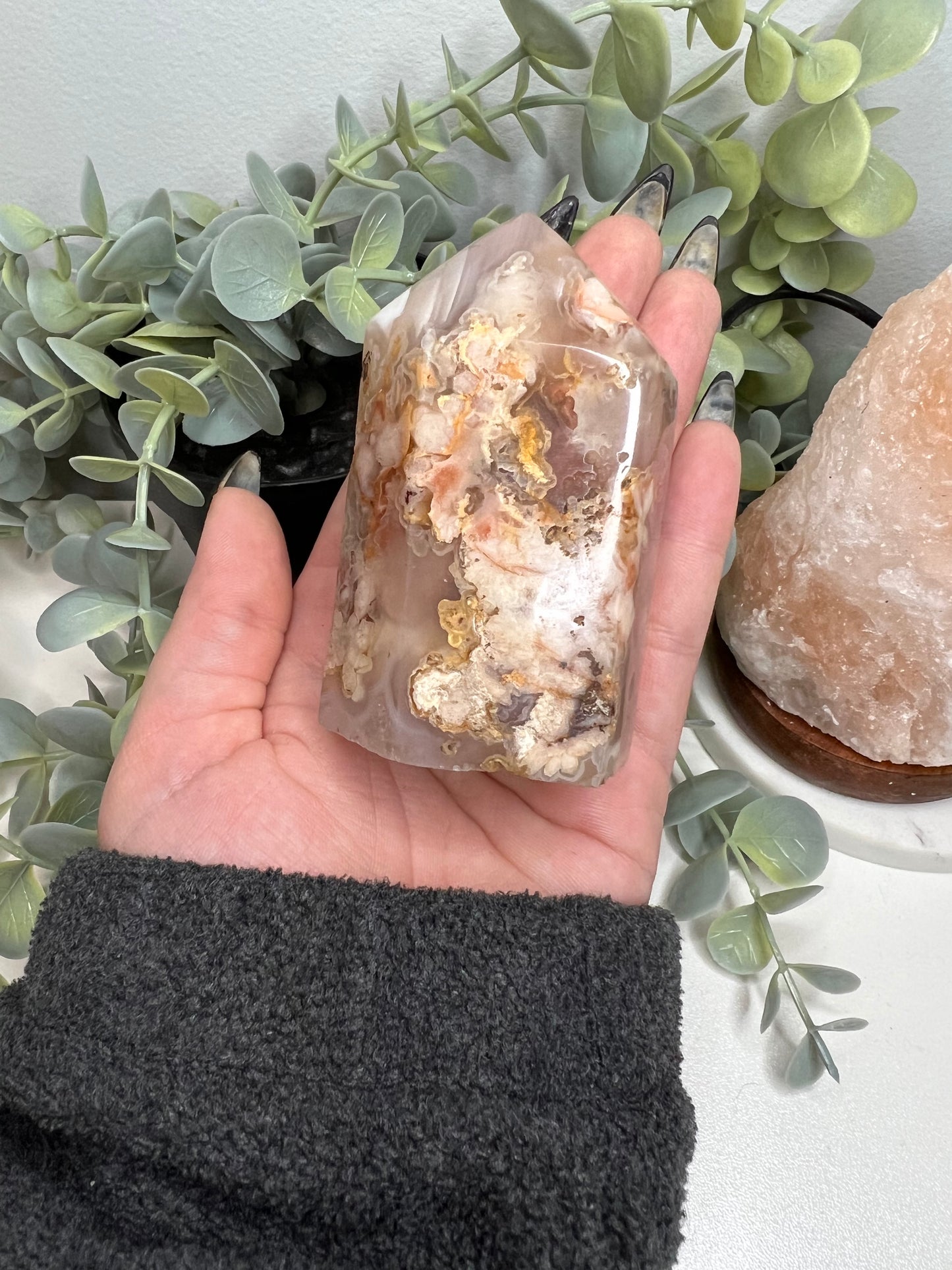 Chunky Flower Agate Tower