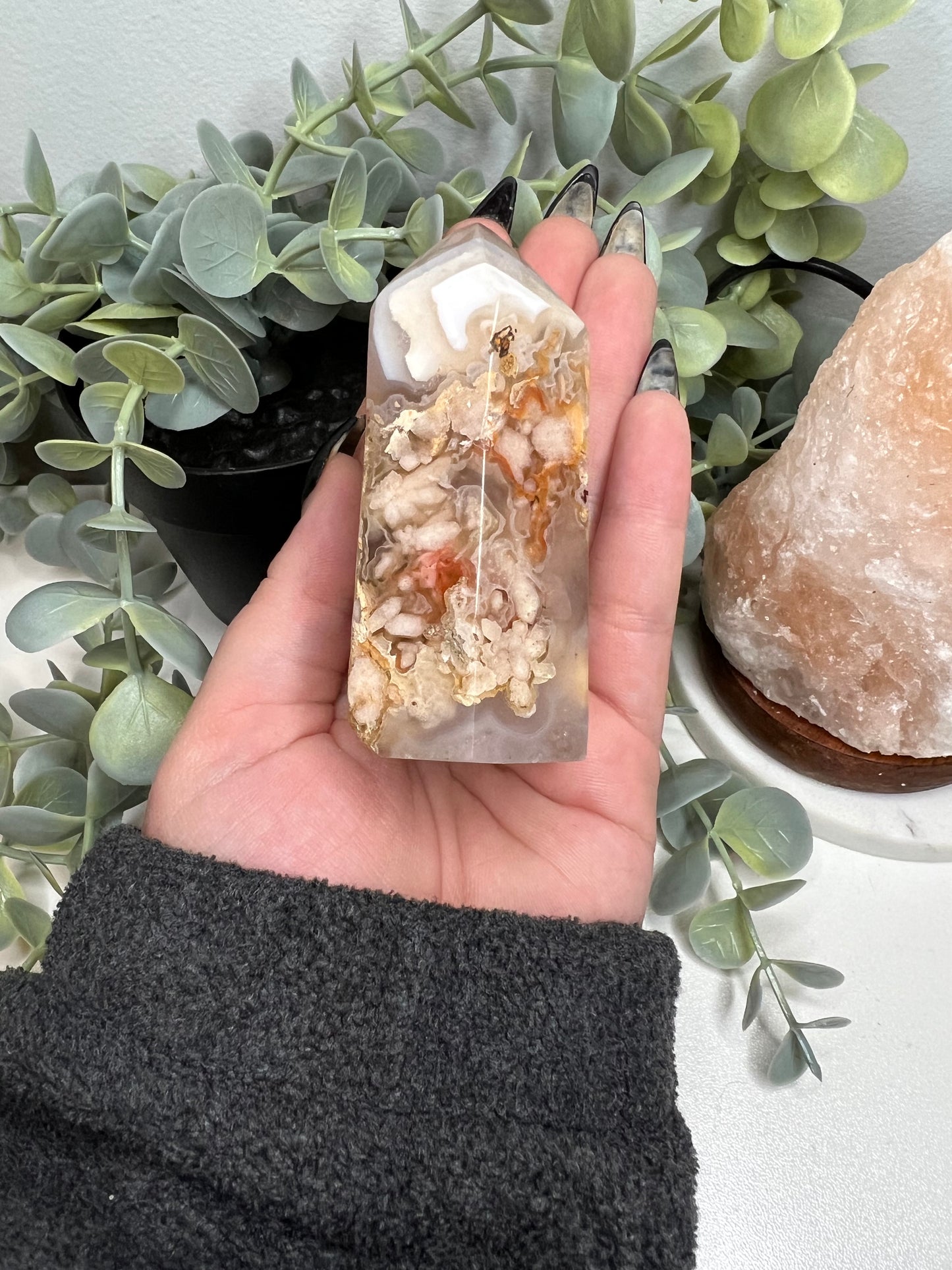 Chunky Flower Agate Tower