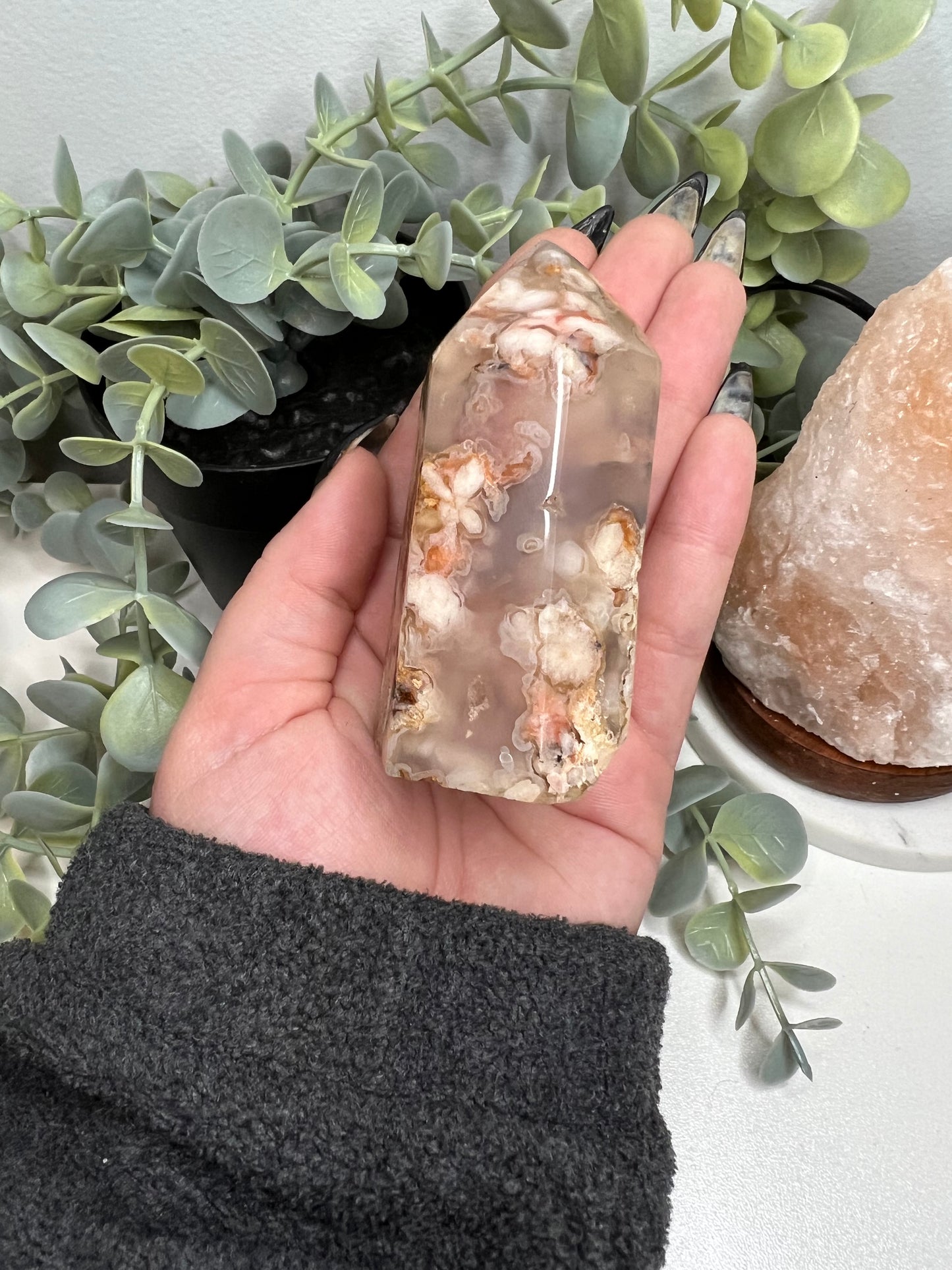 Chunky Flower Agate Tower