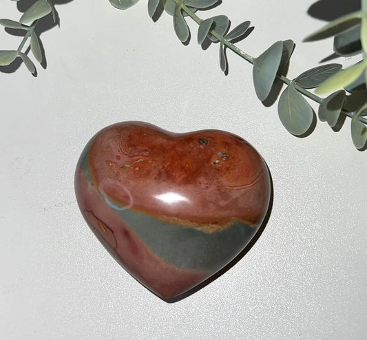 Polychrome Jasper Heart Carving