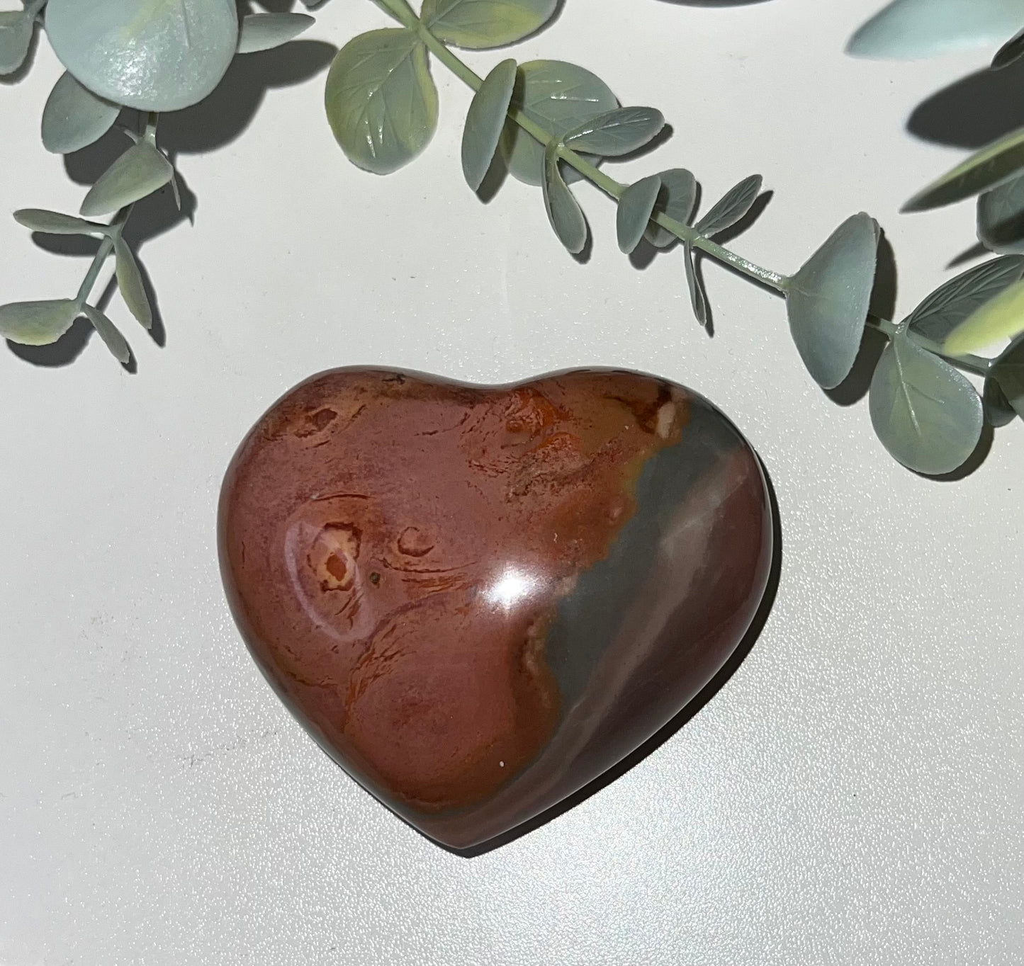 Polychrome Jasper Heart Carving