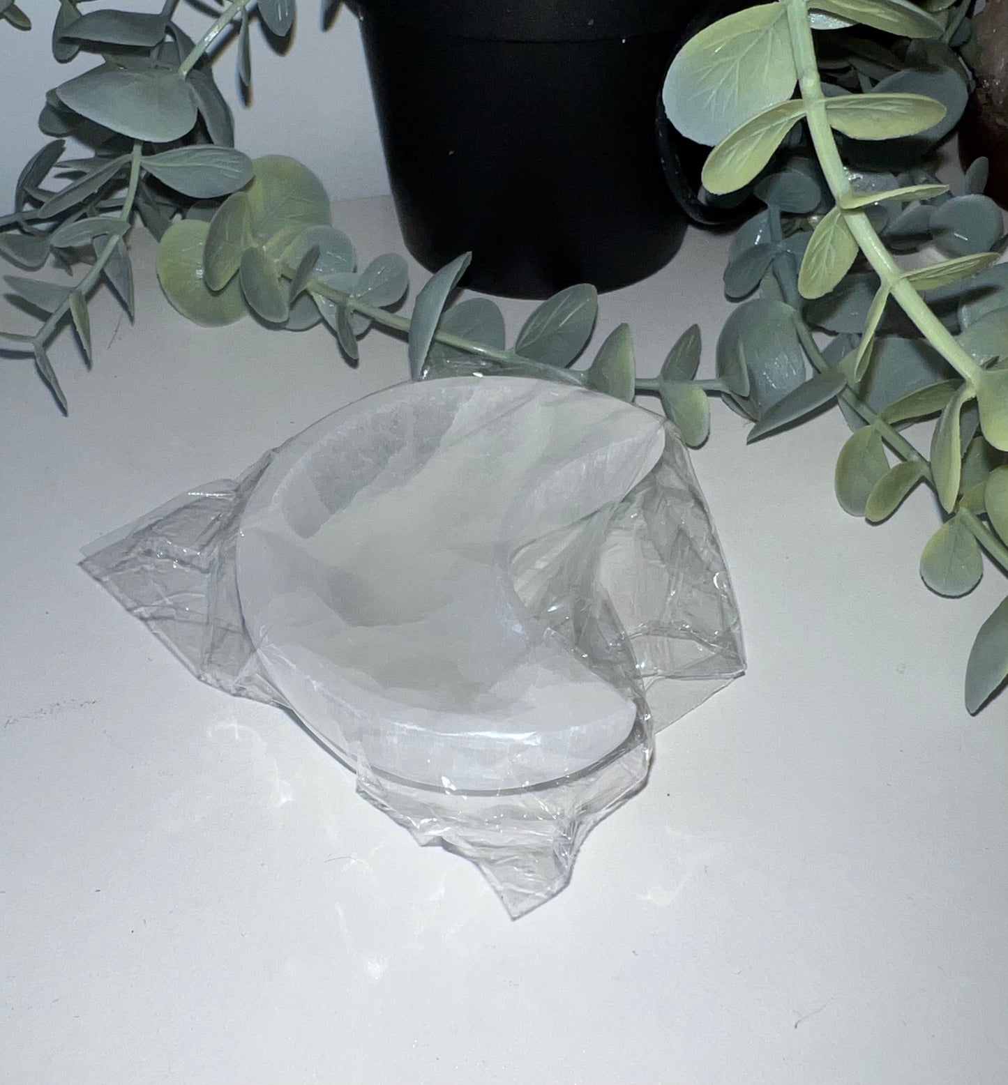 Selenite Moon Bowl