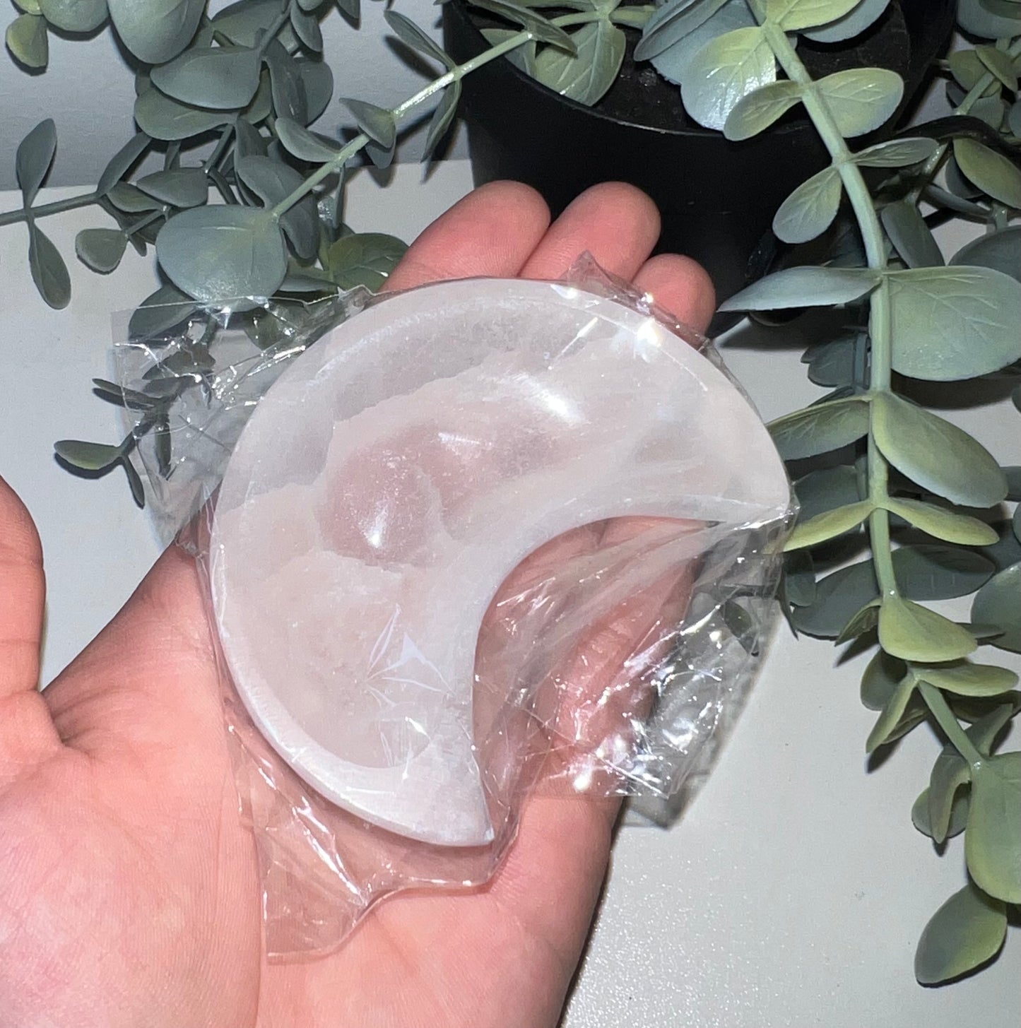 Selenite Moon Bowl