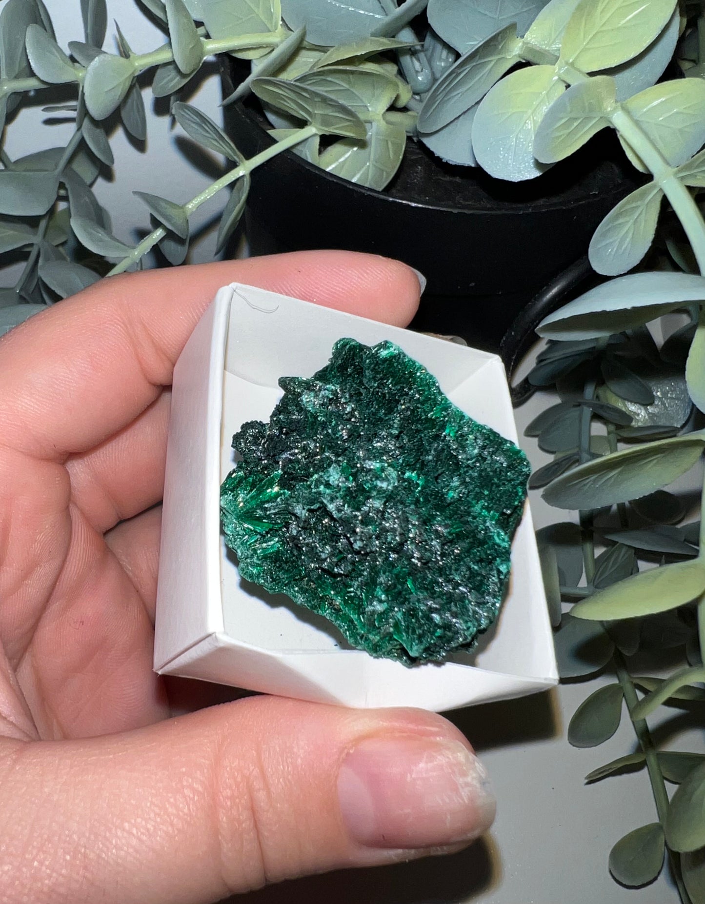 Fibrous Malachite Cluster