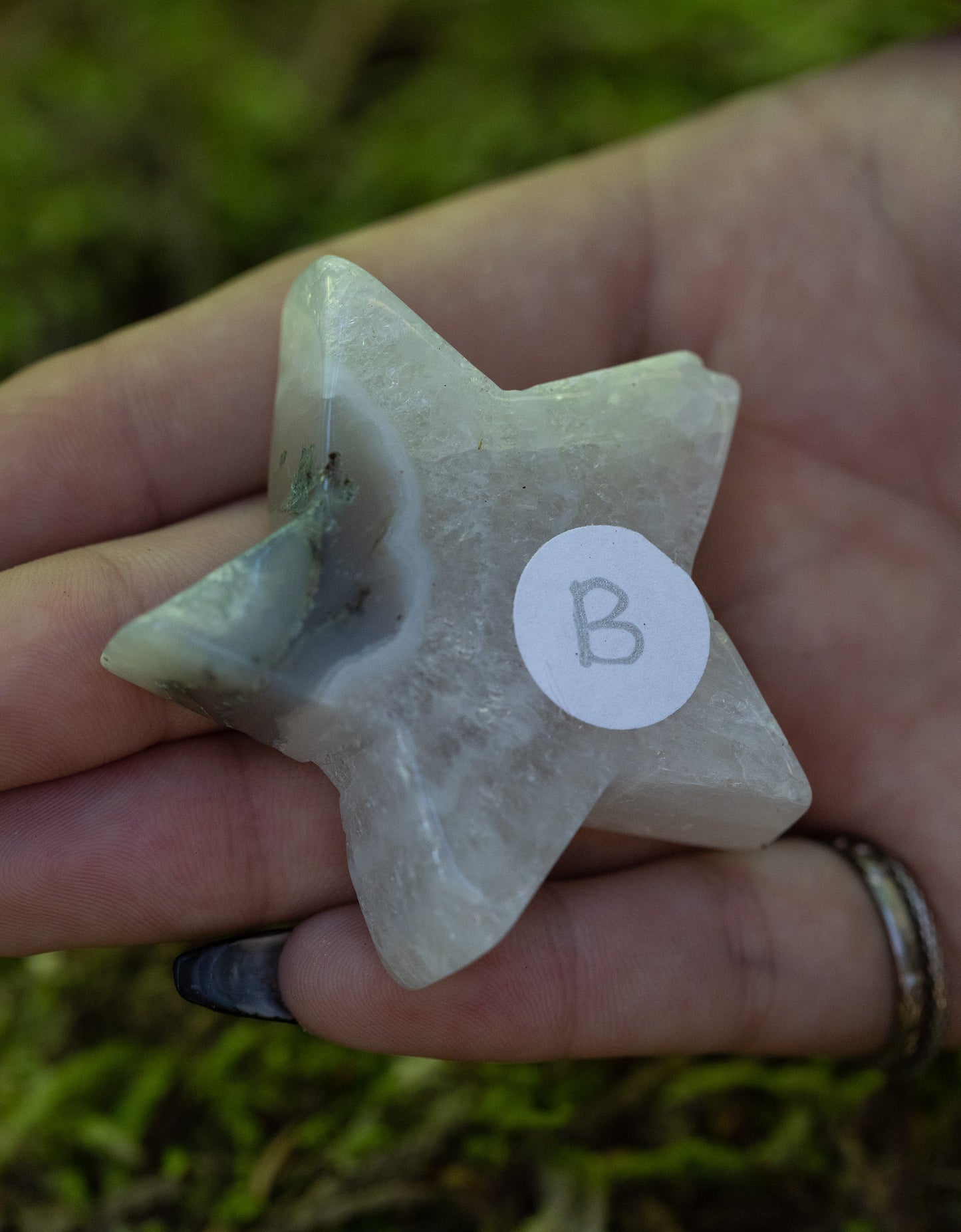 Moss Agate and Quartz Star B