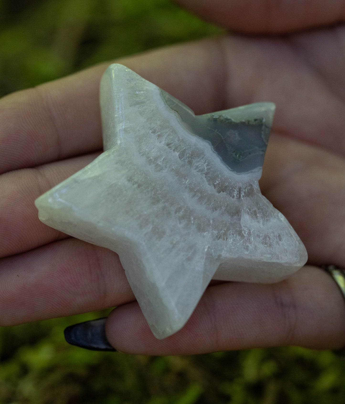 Moss Agate and Quartz Star B