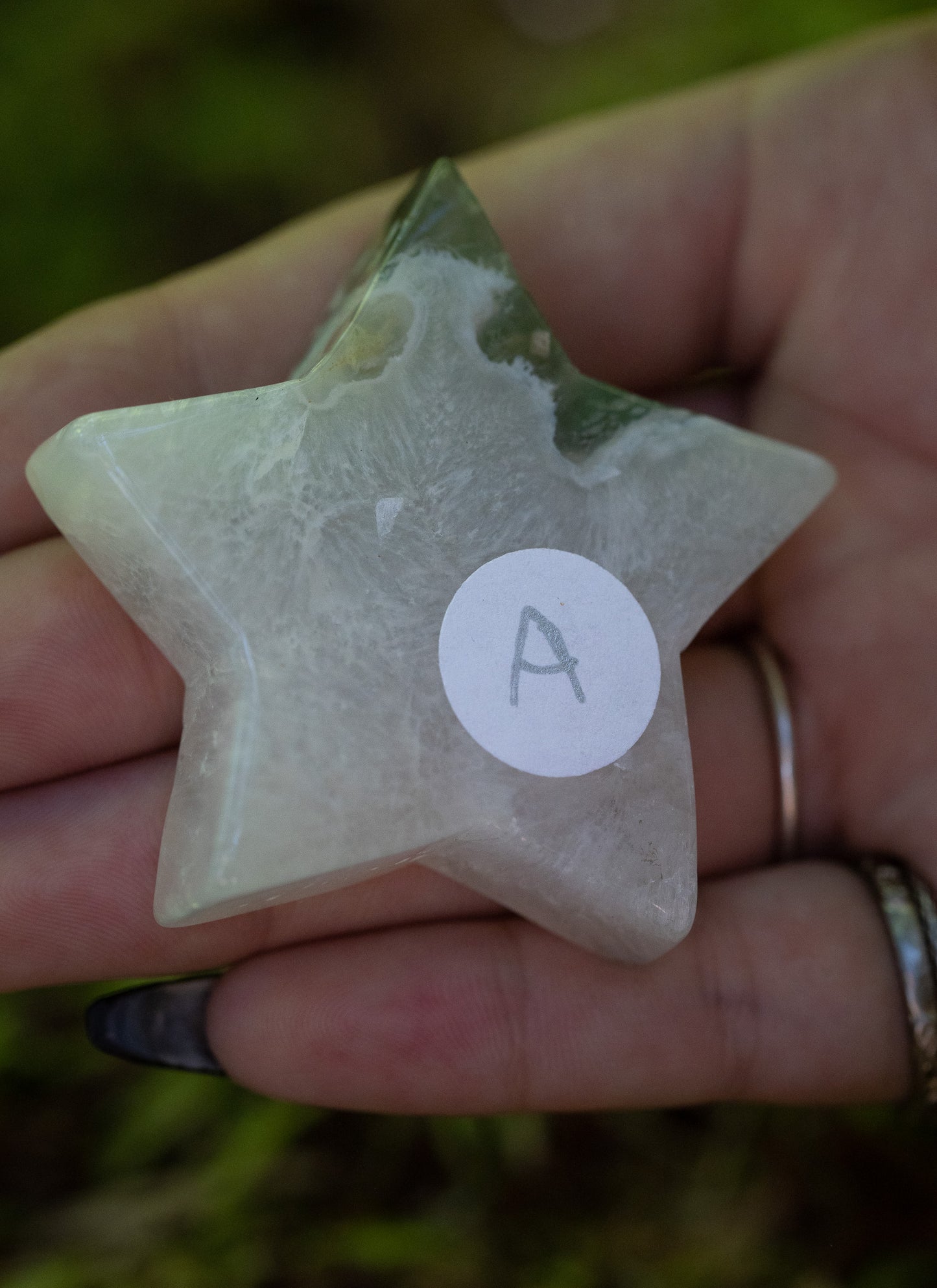 Moss Agate and Quartz Star A